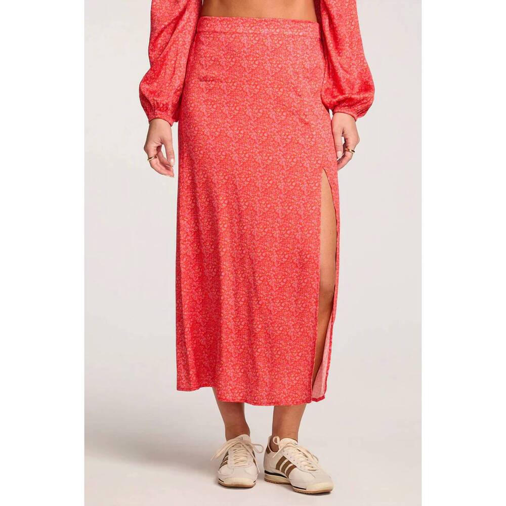 NEW SALTWATER LUXE narissa midi skirt in vintage red